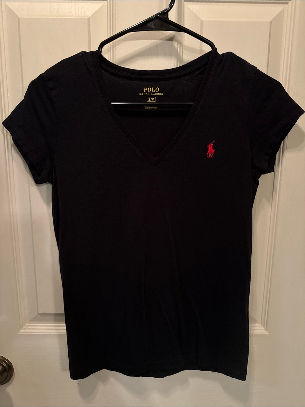 Polo Ralph Lauren Short-Sleeve V-Neck Tee Black Size Small